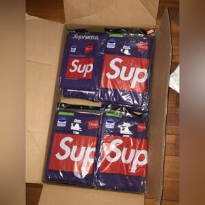 Supreme Hanes Purple T-Shirt 2 Pack
